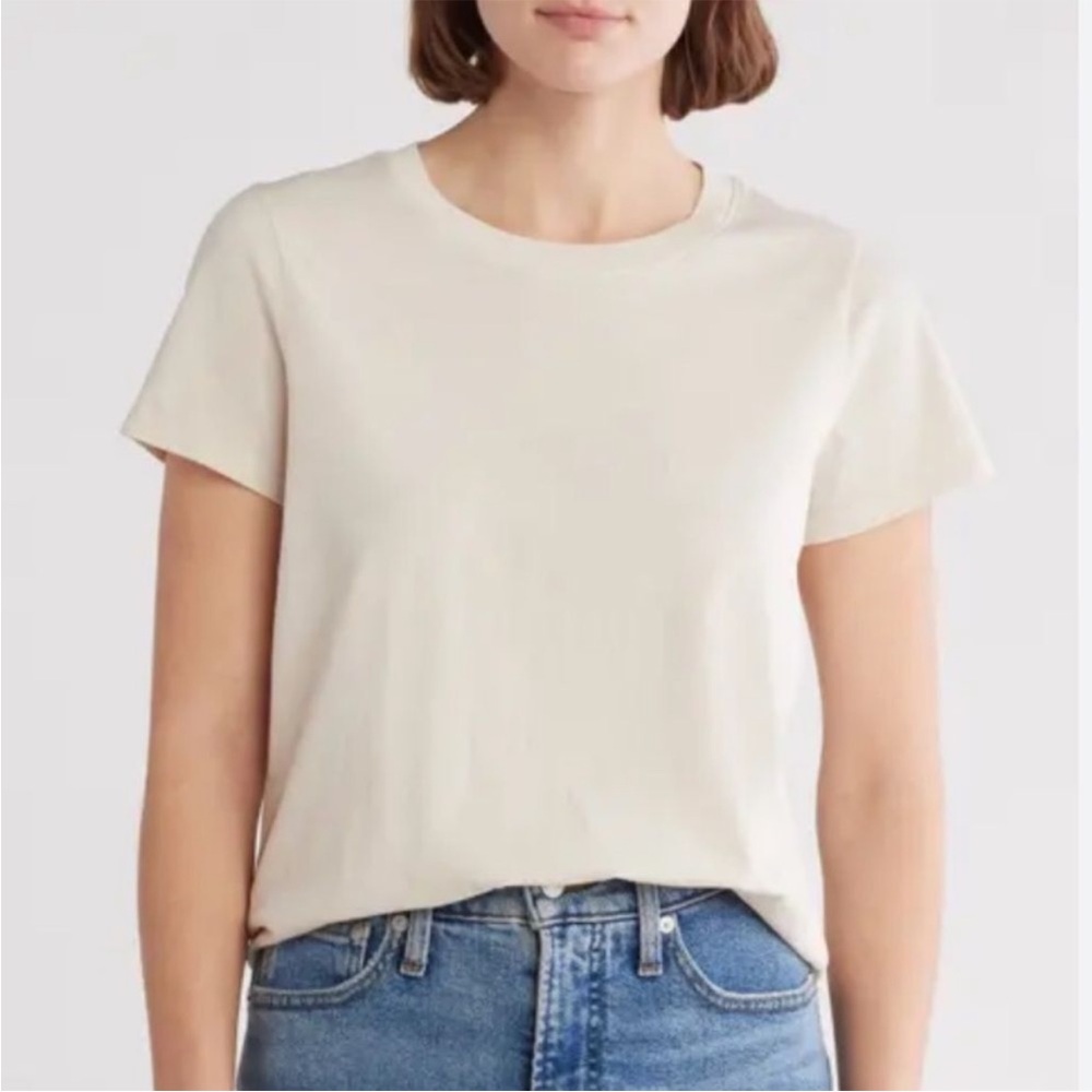 J Crew Top XS Pima Cotton Boyfriend Fit Tan - Picture 7 of 7
